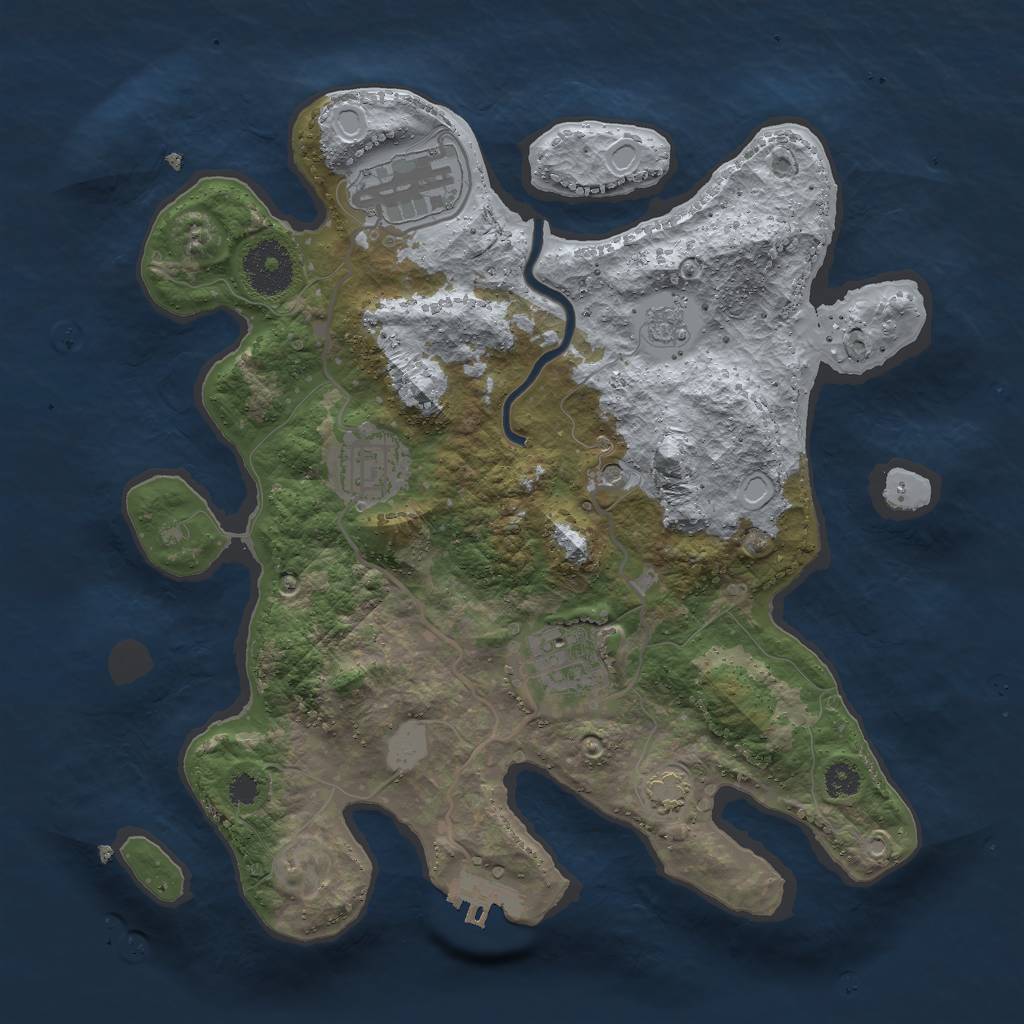 Rust Map: Procedural Map, Size: 3000, Seed: 566211163, 10 Monuments