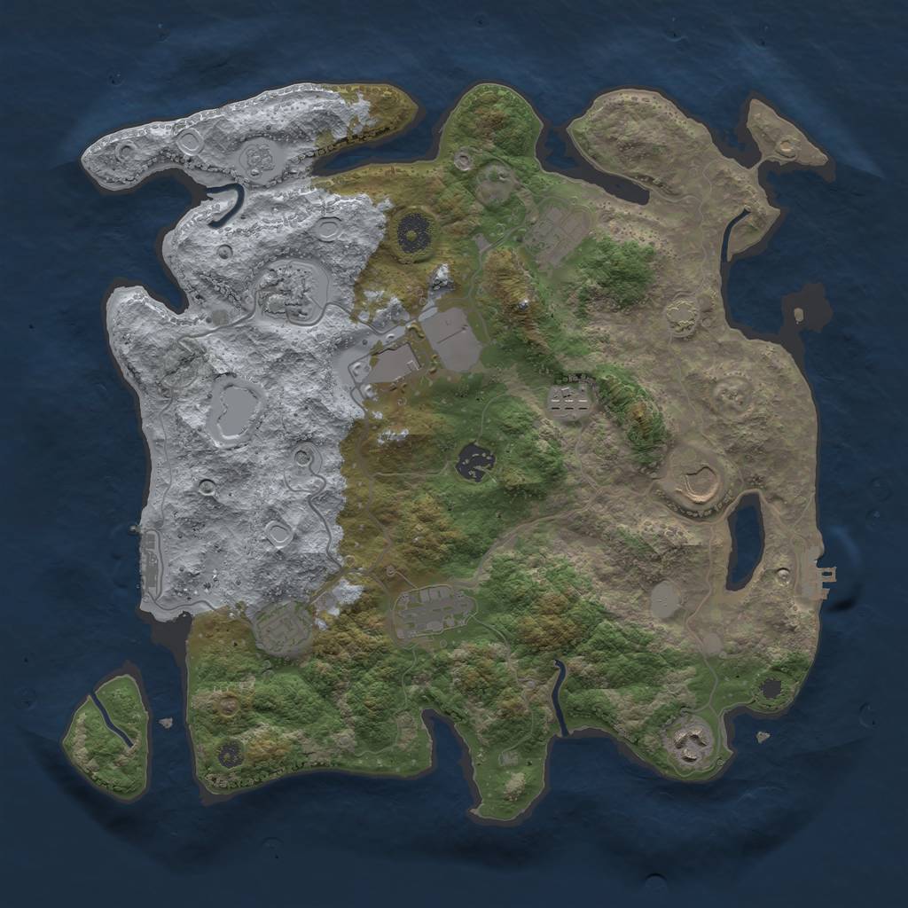 Rust Map: Procedural Map, Size: 3700, Seed: 20802822, 17 Monuments