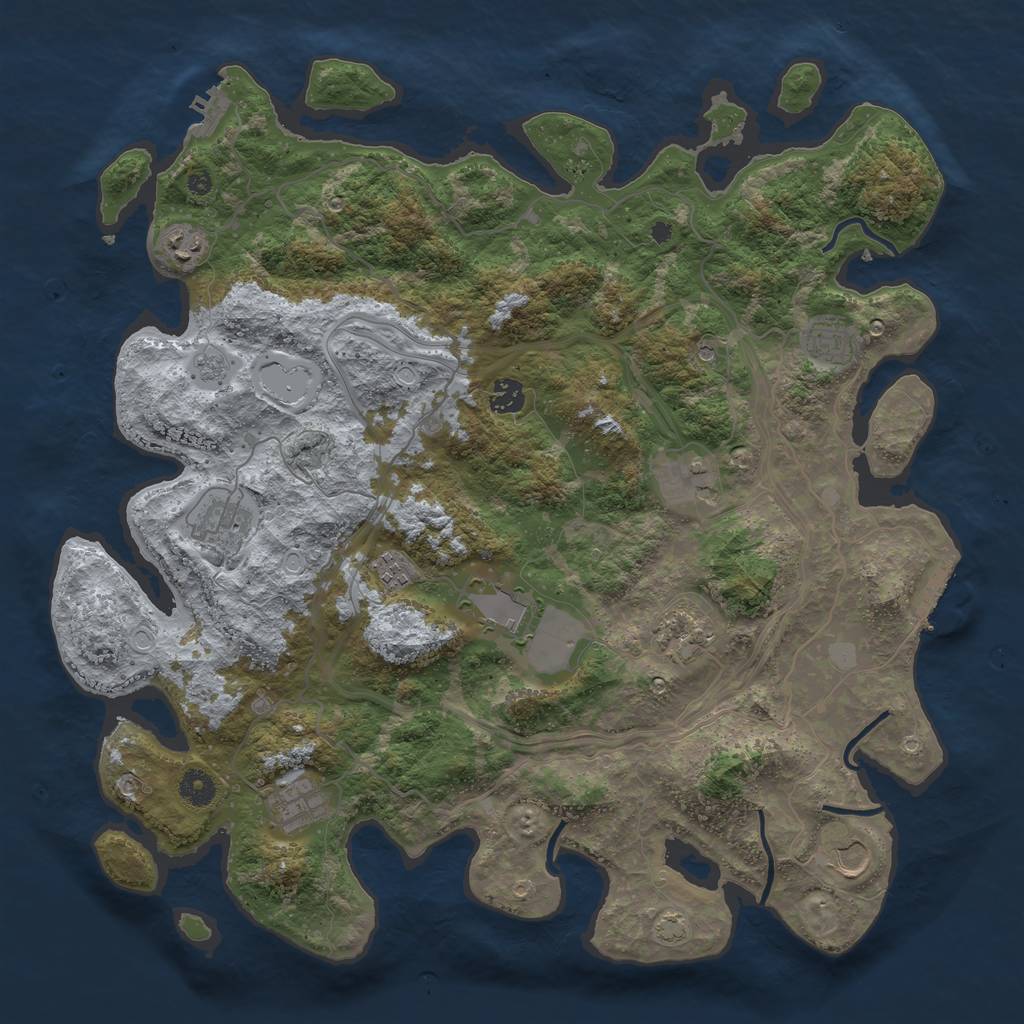 Rust Map: Procedural Map, Size: 4250, Seed: 13887879, 18 Monuments
