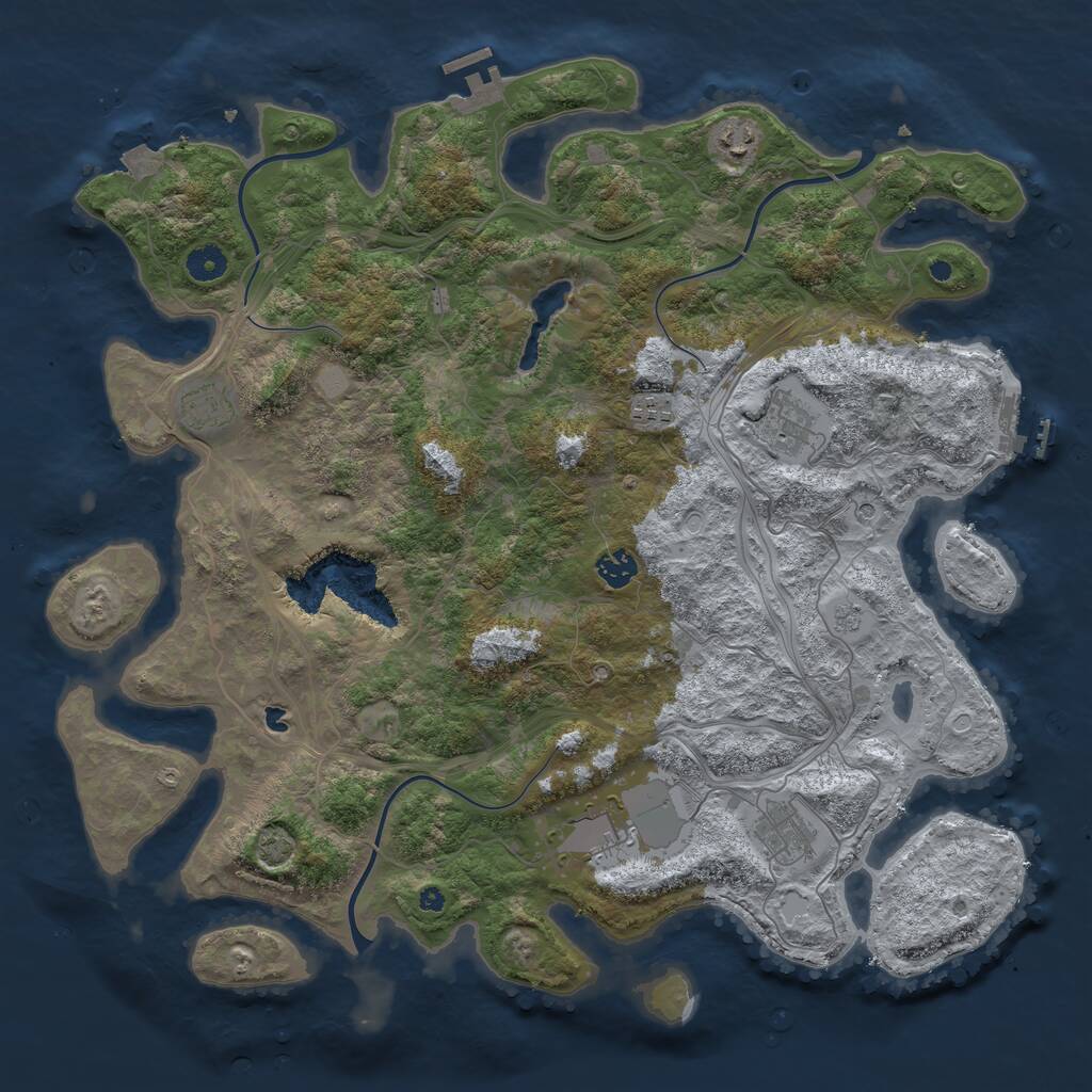 Rust Map: Procedural Map, Size: 4300, Seed: 30168119, 13 Monuments