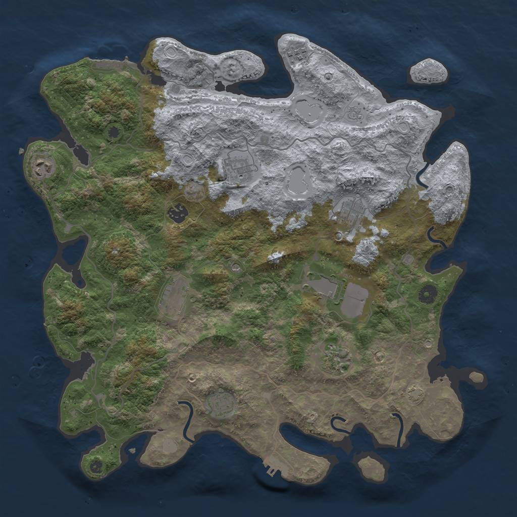 Rust Map: Procedural Map, Size: 4100, Seed: 92323247, 17 Monuments