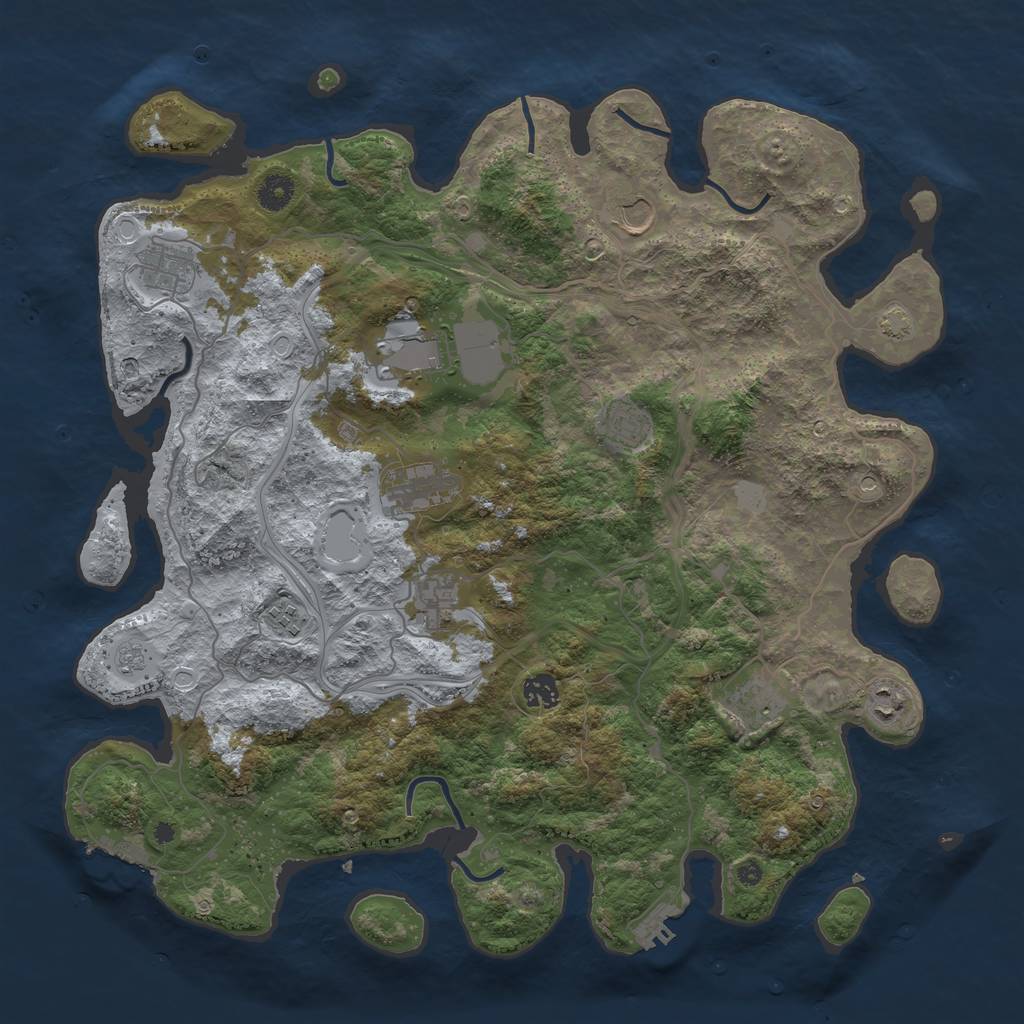 Rust Map: Procedural Map, Size: 4250, Seed: 27302, 18 Monuments