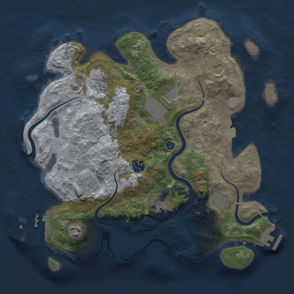 Rust Map: Procedural Map, Size: 3500, Seed: 119353269, 15 Monuments