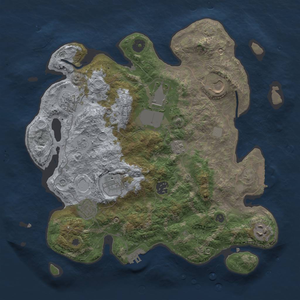 Rust Map: Procedural Map, Size: 3500, Seed: 119353269, 16 Monuments