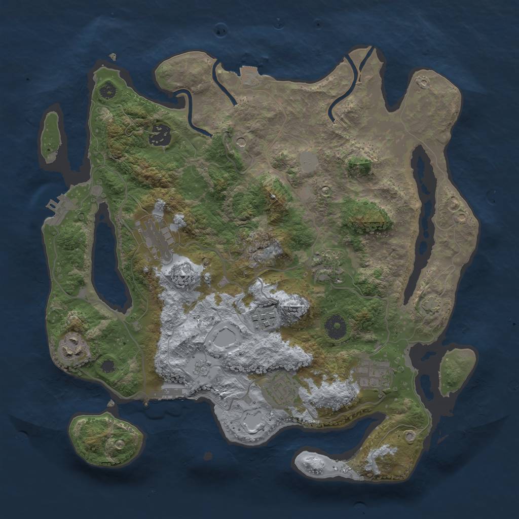 Rust Map: Procedural Map, Size: 3400, Seed: 28432984, 15 Monuments