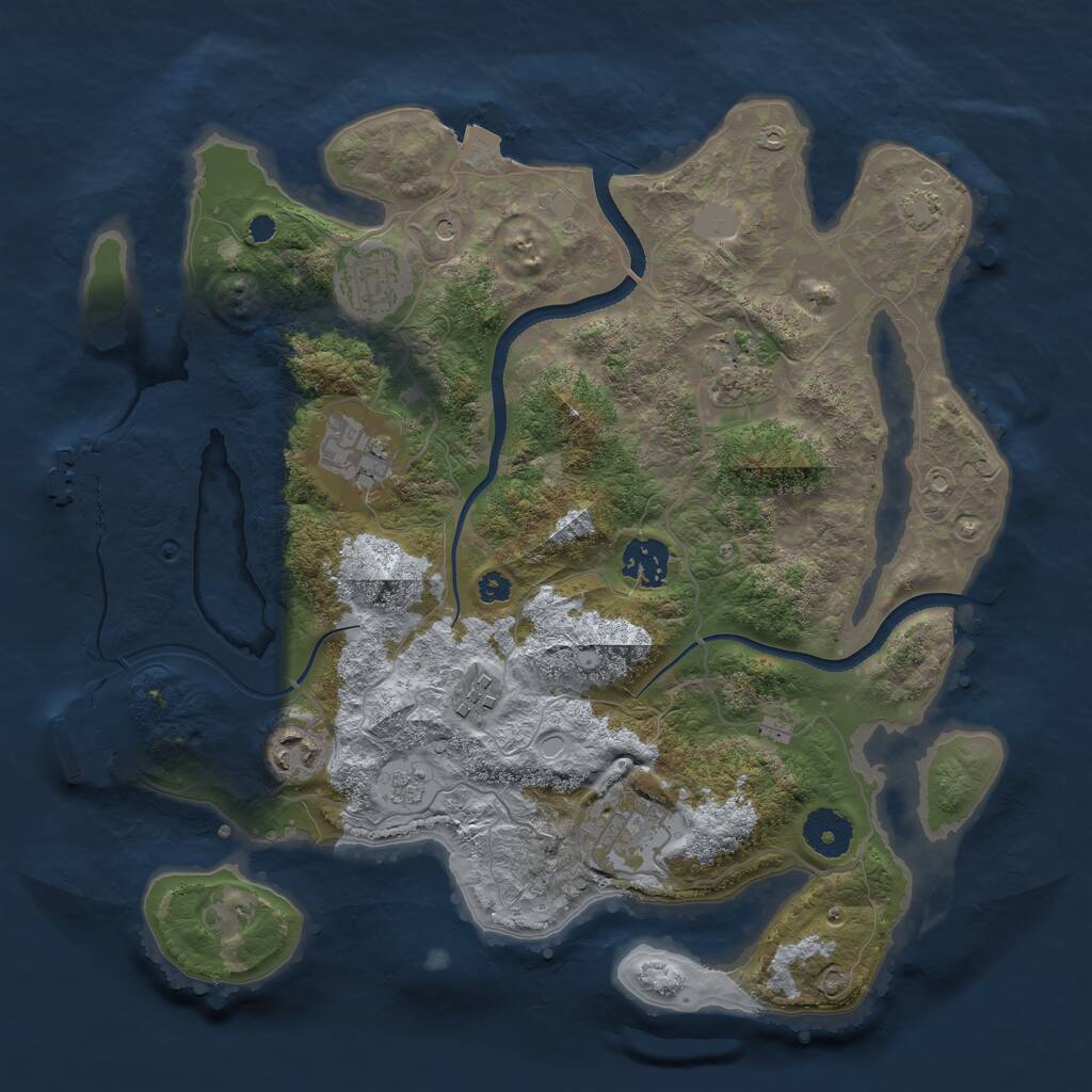 Rust Map: Procedural Map, Size: 3400, Seed: 28432984, 13 Monuments
