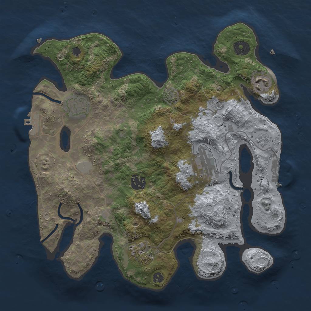 Rust Map: Procedural Map, Size: 3000, Seed: 20062023, 13 Monuments
