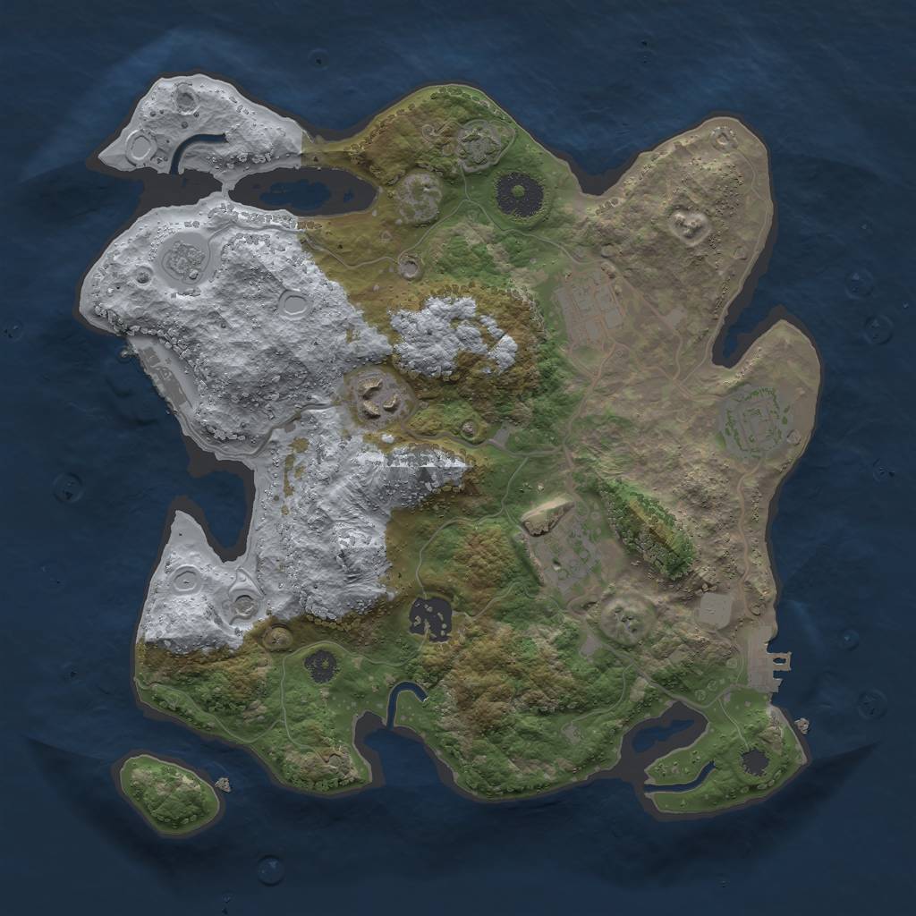 Rust Map: Procedural Map, Size: 3000, Seed: 321178131, 13 Monuments