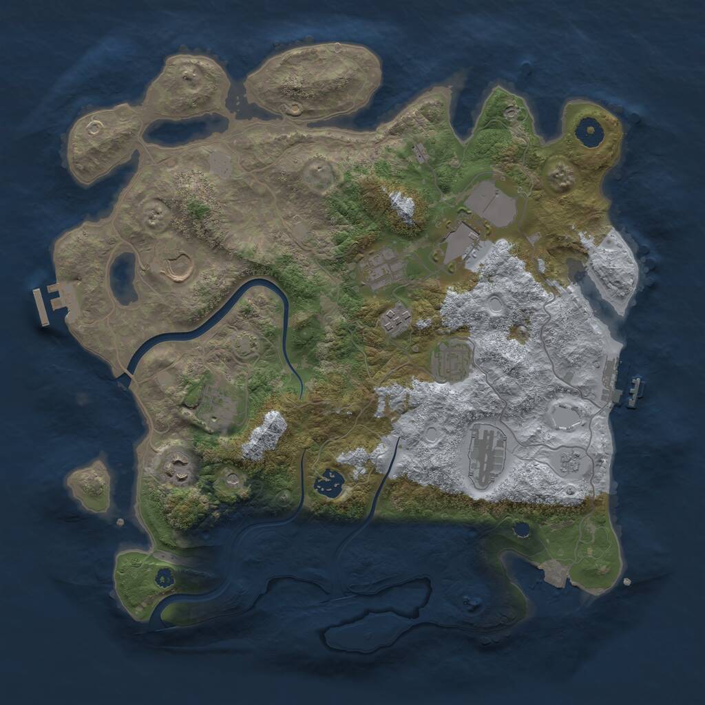 Rust Map: Procedural Map, Size: 3750, Seed: 21323227, 15 Monuments