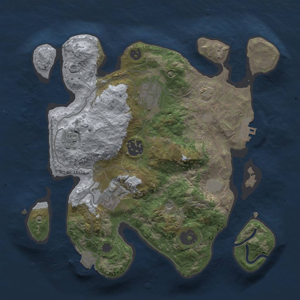 Rust Map: Procedural Map, Size: 2700, Seed: 1936595885, 10 Monuments