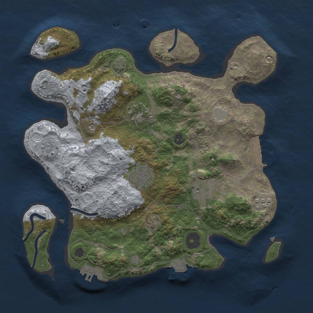 Rust Map: Procedural Map, Size: 3000, Seed: 945499356, 12 Monuments