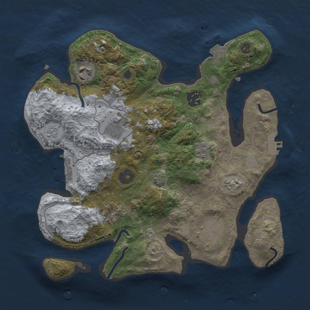 Rust Map: Procedural Map, Size: 3000, Seed: 828655351, 13 Monuments
