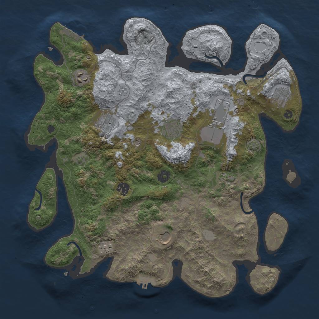 Rust Map: Procedural Map, Size: 3750, Seed: 173947, 17 Monuments
