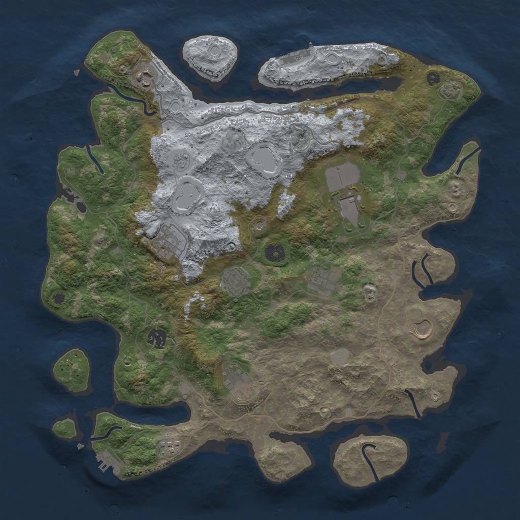 Rust Map: Procedural Map, Size: 4000, Seed: 1603550366, 17 Monuments