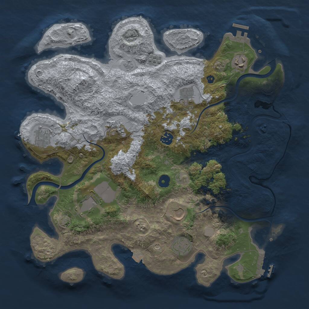 Rust Map: Procedural Map, Size: 3800, Seed: 27236718, 15 Monuments