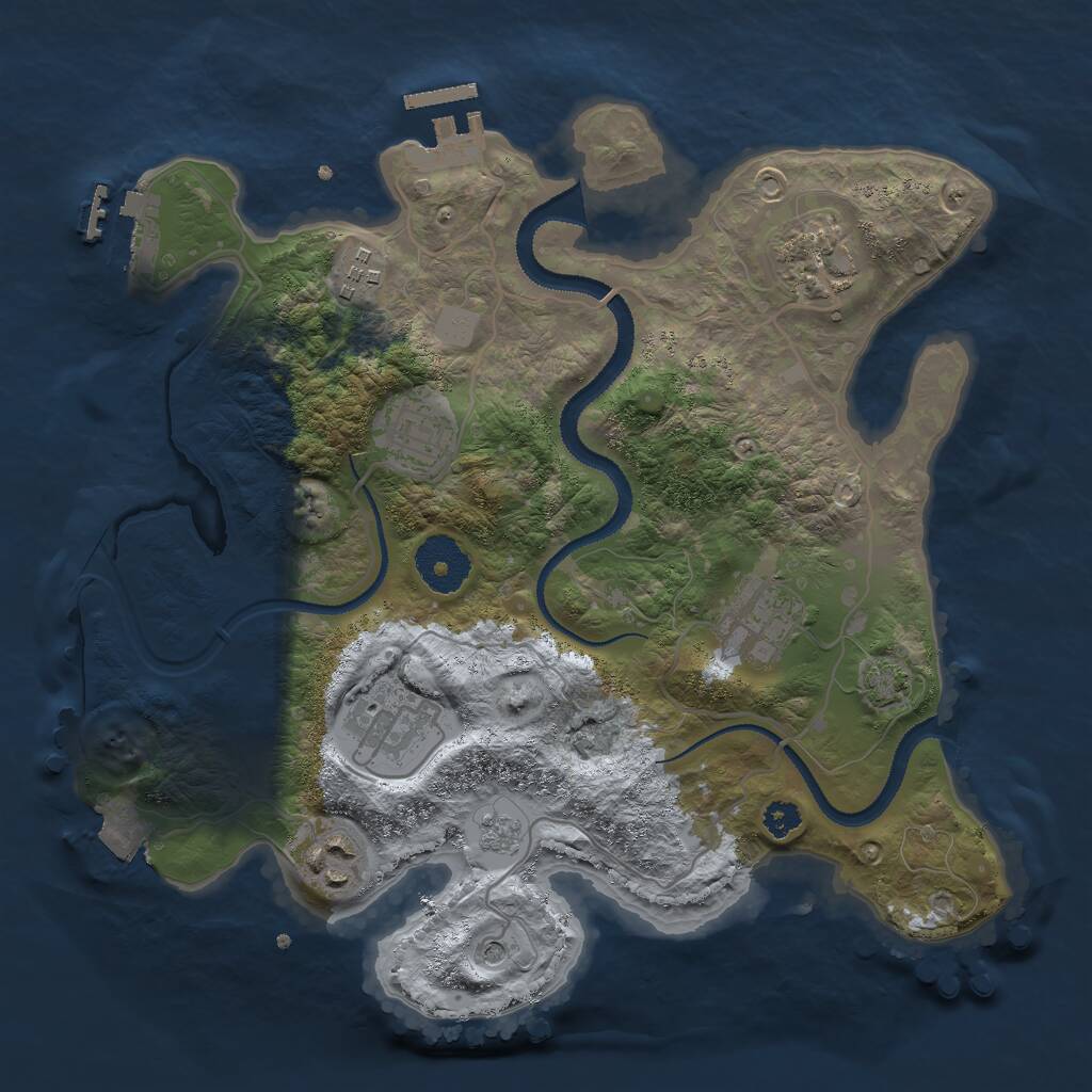Rust Map: Procedural Map, Size: 3000, Seed: 626, 12 Monuments