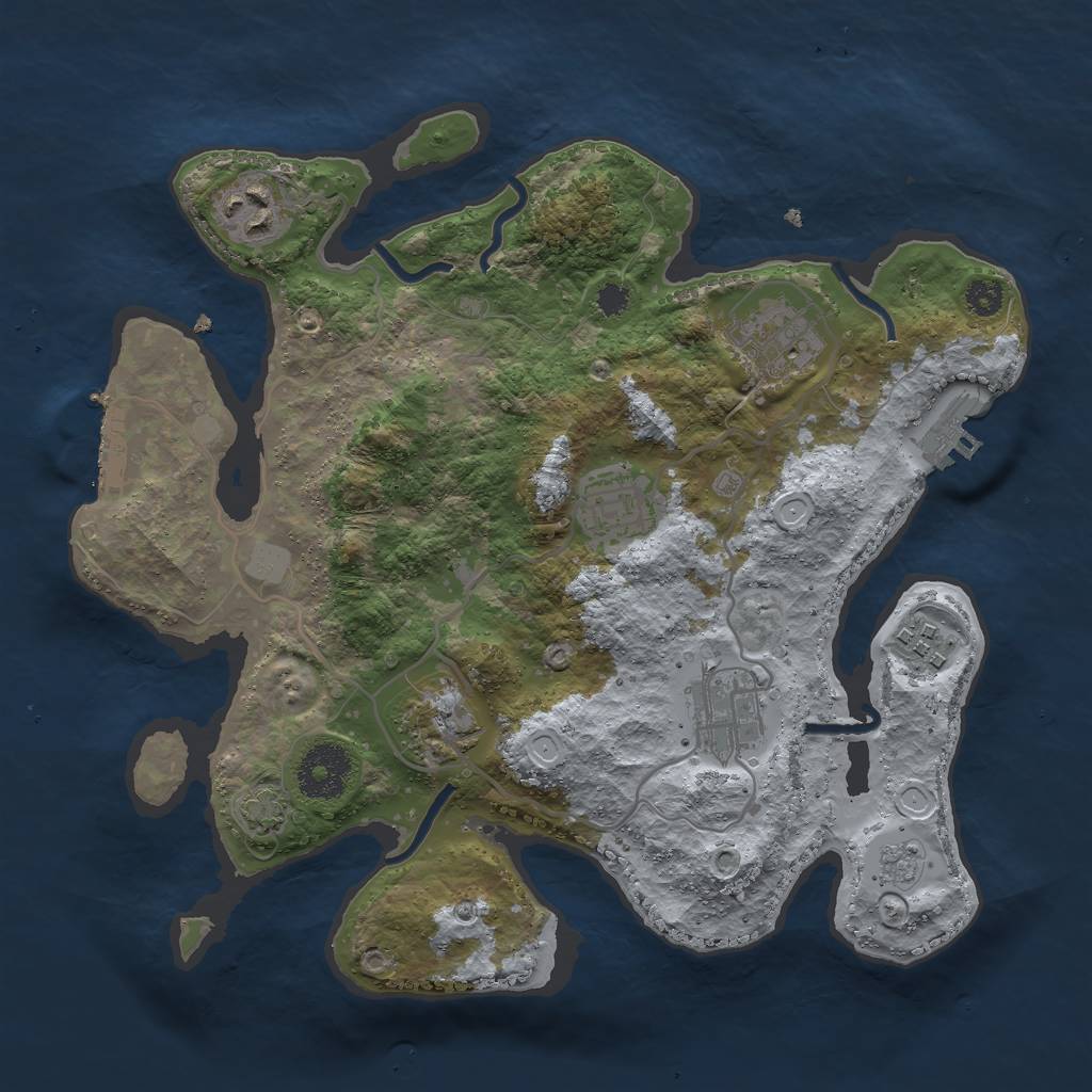 Rust Map: Procedural Map, Size: 3000, Seed: 1548756896, 13 Monuments