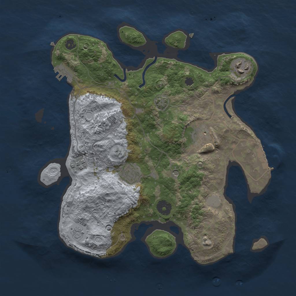 Rust Map: Procedural Map, Size: 2997, Seed: 100, 12 Monuments
