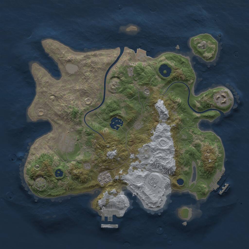 Rust Map: Procedural Map, Size: 3000, Seed: 1744011825, 10 Monuments