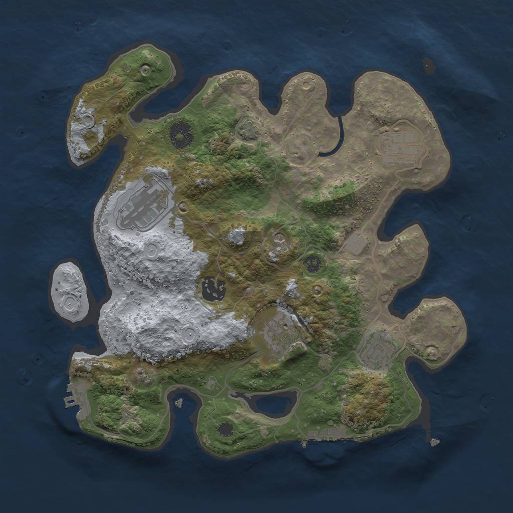 Rust Map: Procedural Map, Size: 3000, Seed: 6857493, 12 Monuments