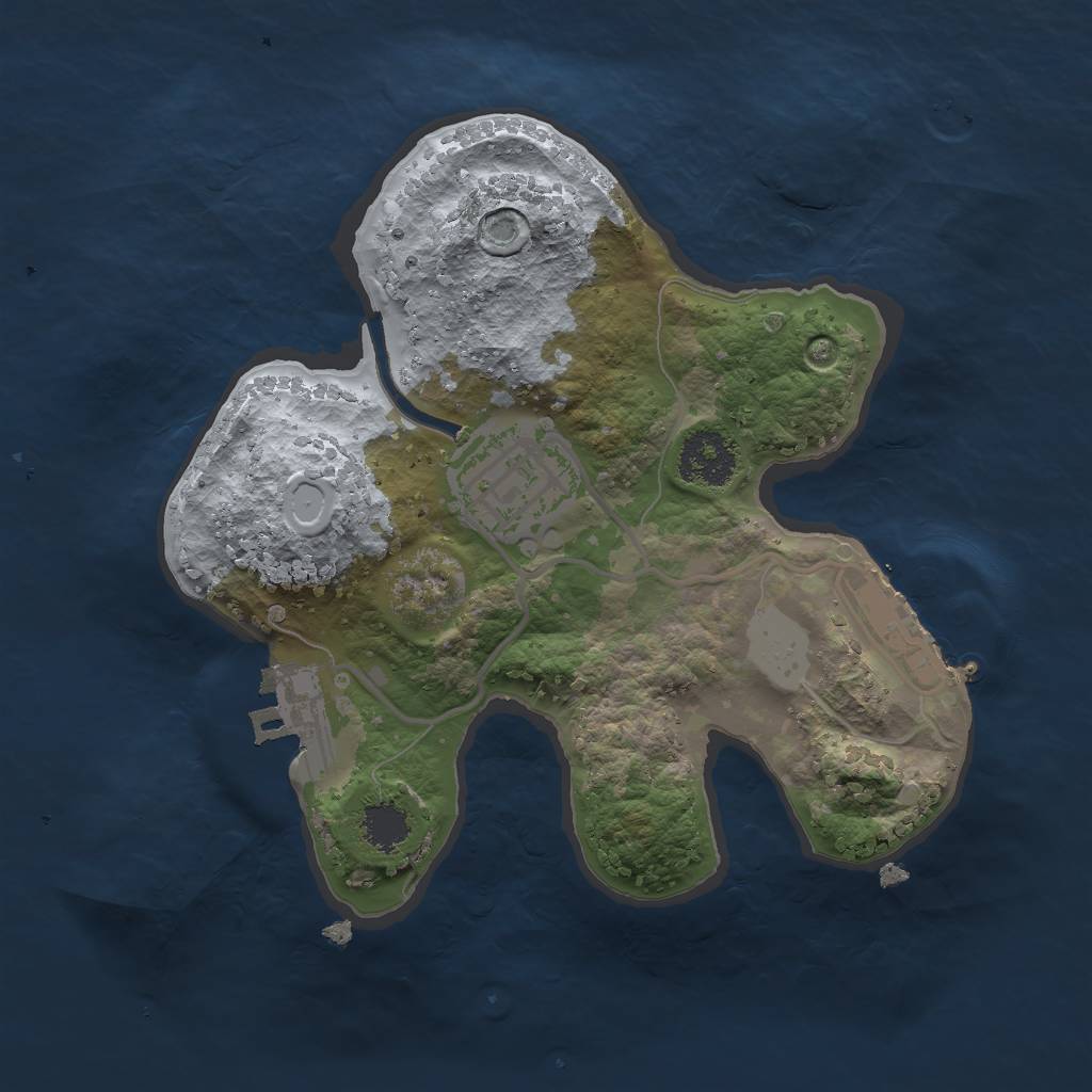 Rust Map: Procedural Map, Size: 2000, Seed: 1854493111, 6 Monuments