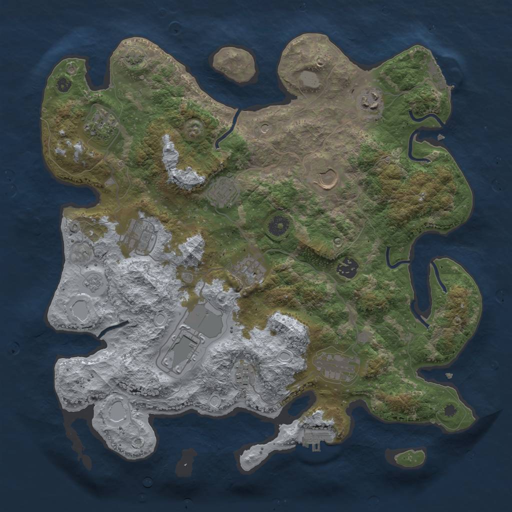Rust Map: Procedural Map, Size: 3750, Seed: 87417496, 18 Monuments
