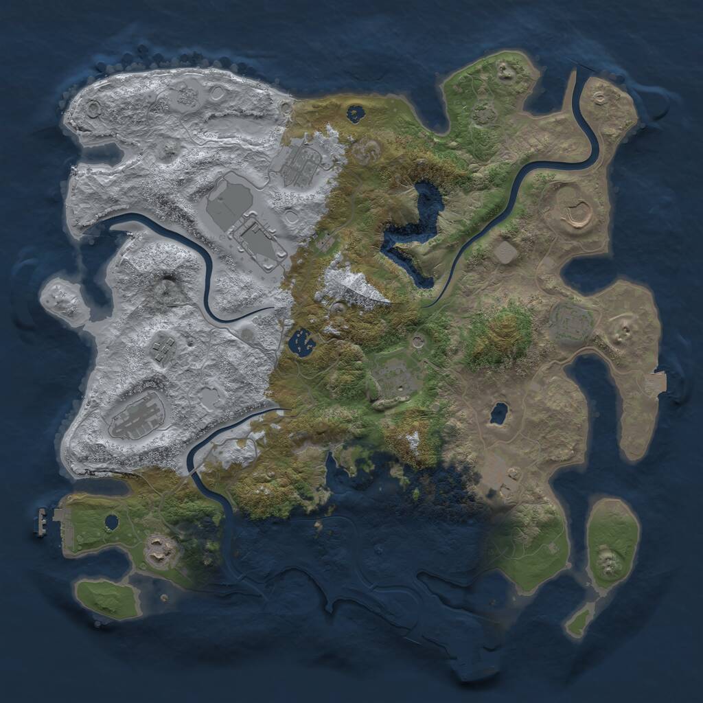 Rust Map: Procedural Map, Size: 4000, Seed: 86606041, 16 Monuments