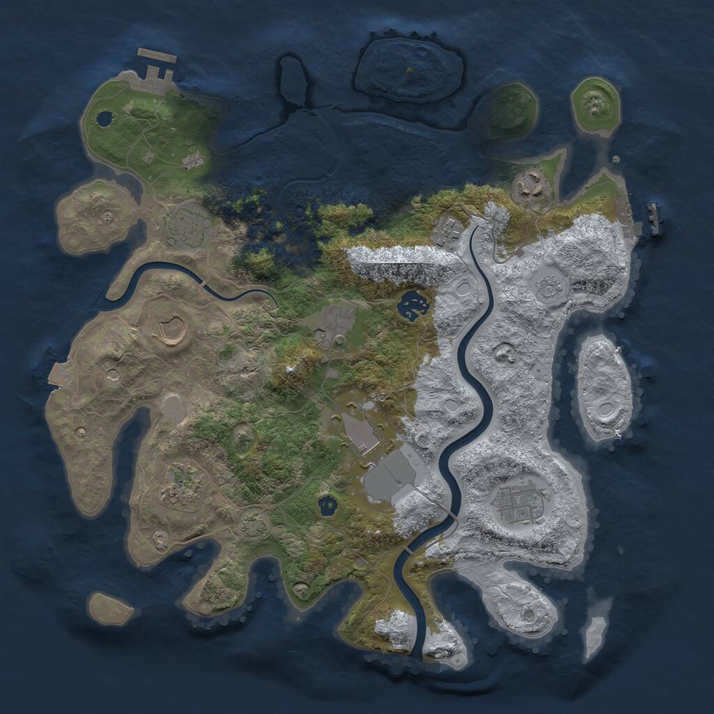 Rust Map: Procedural Map, Size: 3650, Seed: 47880011, 15 Monuments