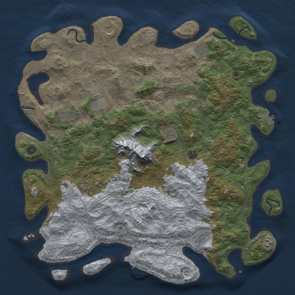 Rust Map: Procedural Map, Size: 5000, Seed: 65972, 19 Monuments
