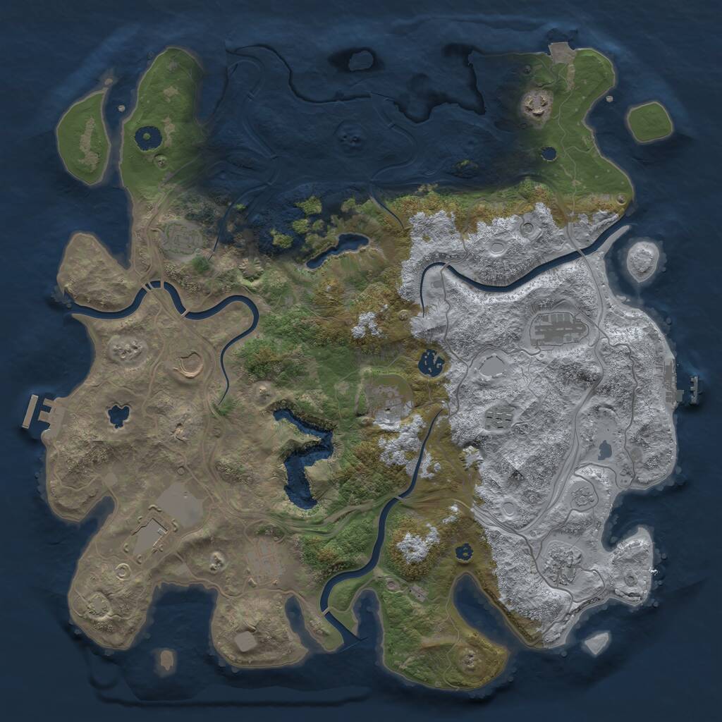 Rust Map: Procedural Map, Size: 4250, Seed: 13375581, 16 Monuments
