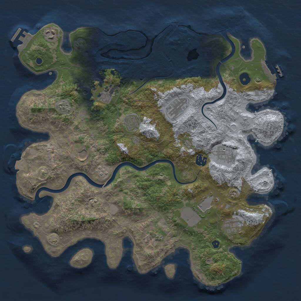Rust Map: Procedural Map, Size: 3950, Seed: 95232567, 17 Monuments