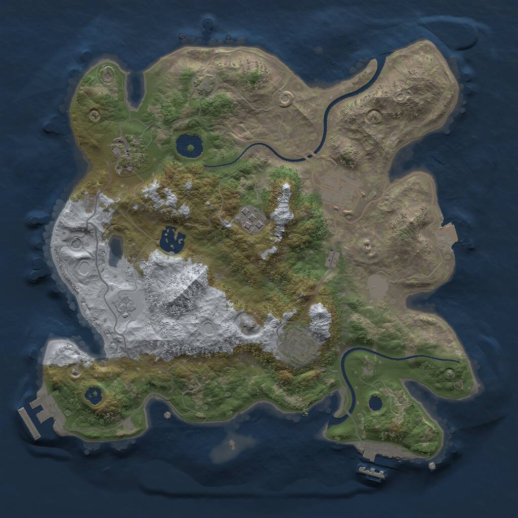 Rust Map: Procedural Map, Size: 3000, Seed: 7489650, 11 Monuments