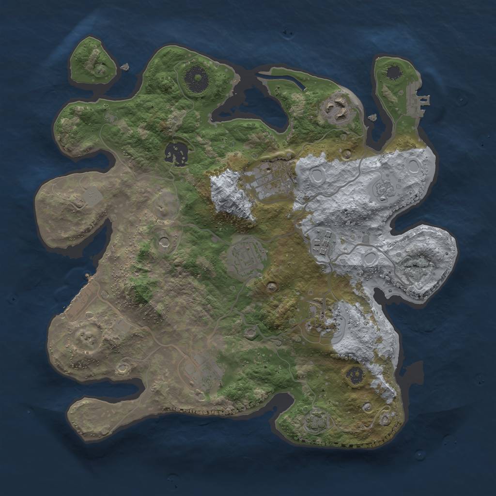 Rust Map: Procedural Map, Size: 3000, Seed: 7607389, 15 Monuments