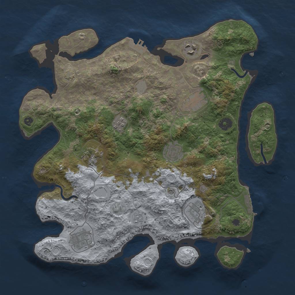 Rust Map: Procedural Map, Size: 3400, Seed: 31884130, 15 Monuments