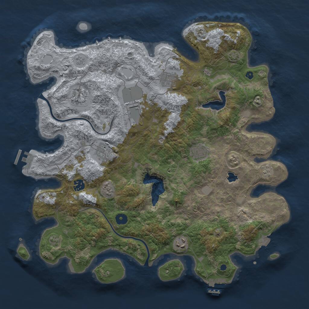 Rust Map: Procedural Map, Size: 4000, Seed: 83945612, 14 Monuments