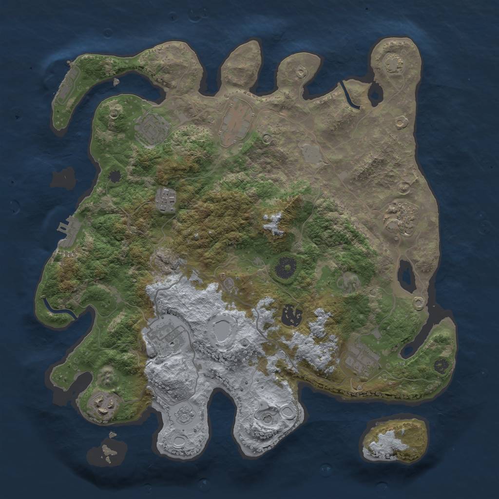 Rust Map: Procedural Map, Size: 3450, Seed: 26871889, 16 Monuments