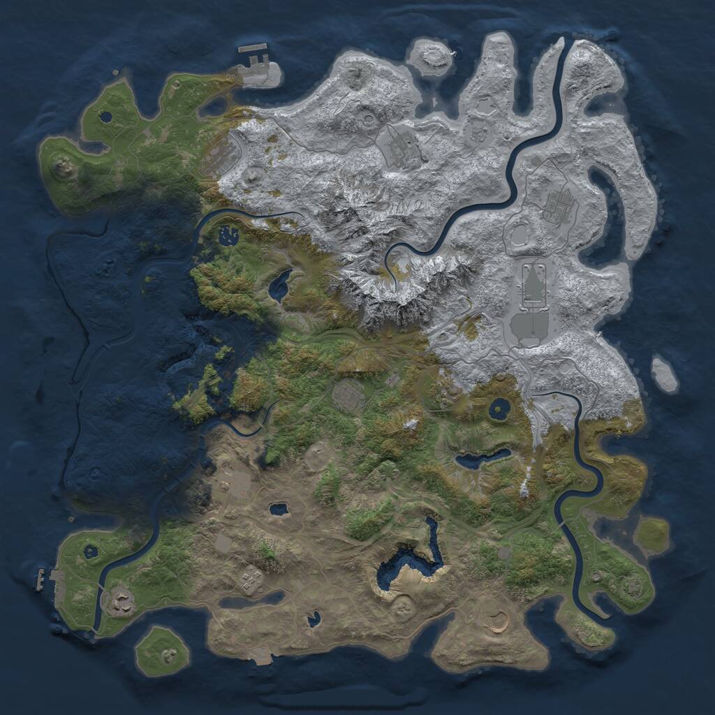 Rust Map: Procedural Map, Size: 5000, Seed: 498977170, 17 Monuments