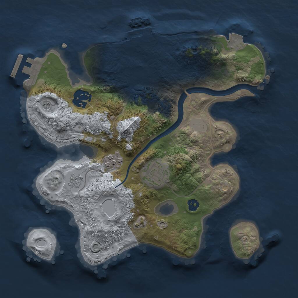 Rust Map: Procedural Map, Size: 2500, Seed: 1116832031, 8 Monuments