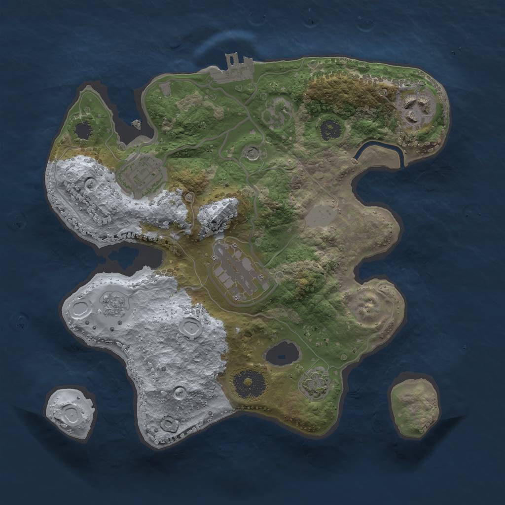 Rust Map: Procedural Map, Size: 2500, Seed: 1116832031, 10 Monuments