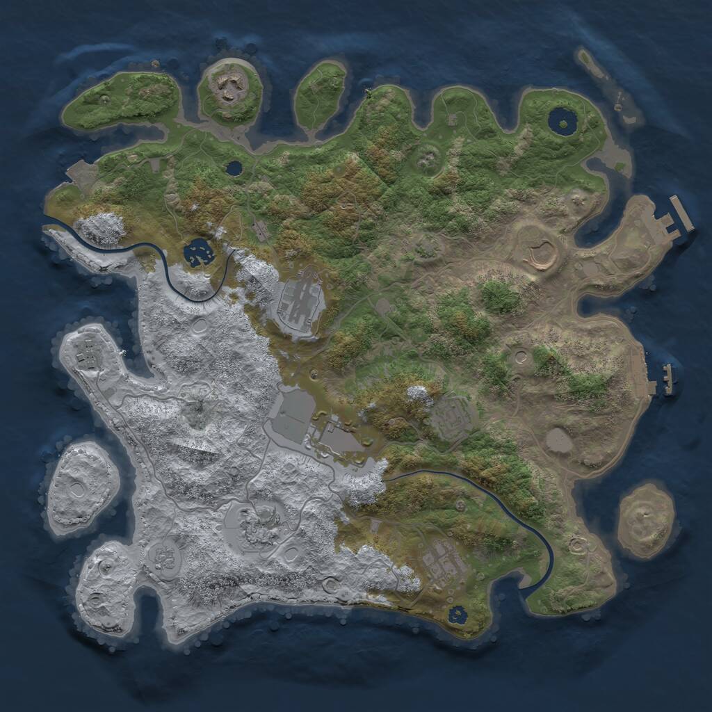 Rust Map: Procedural Map, Size: 3700, Seed: 41220036, 15 Monuments