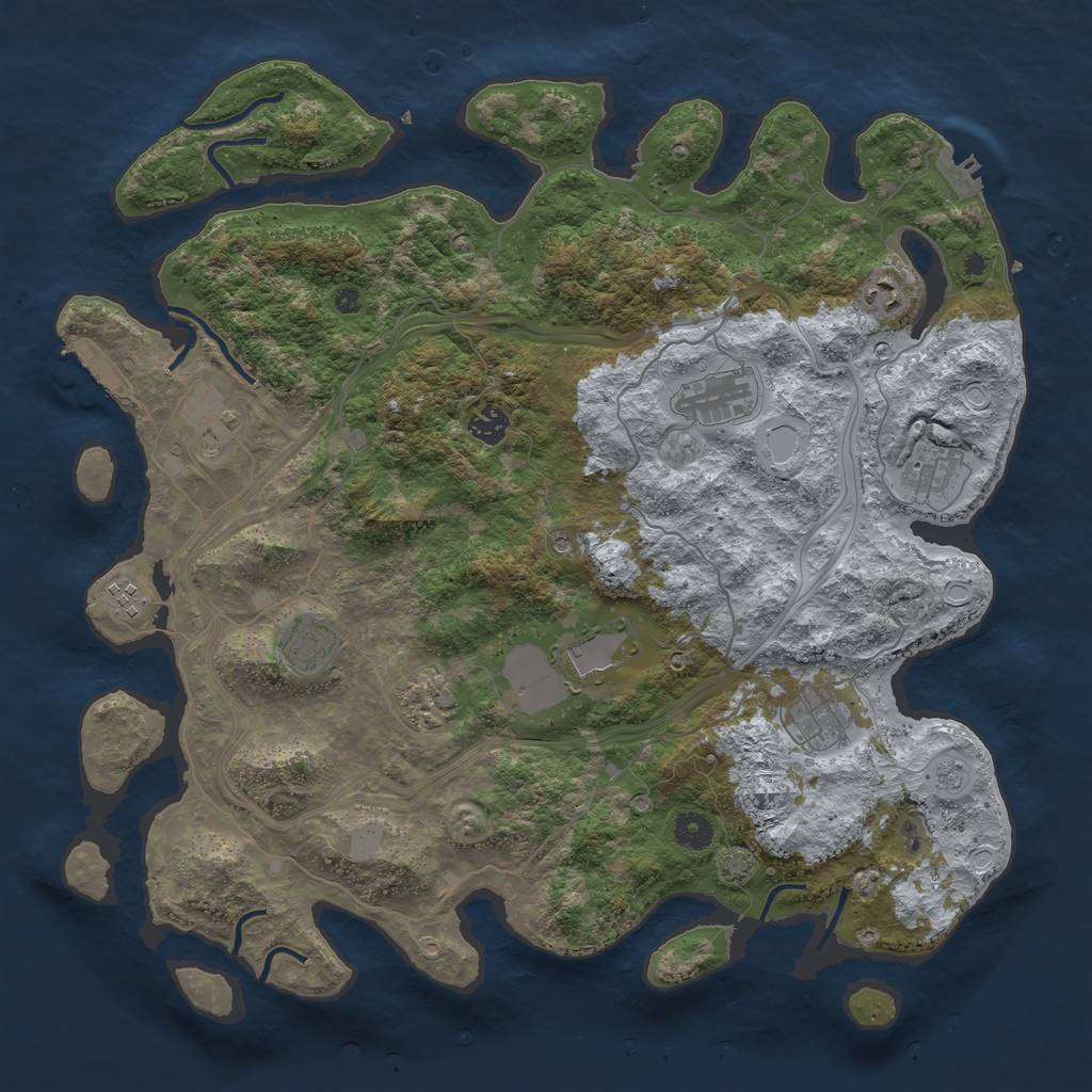 Rust Map: Procedural Map, Size: 4250, Seed: 56806836, 18 Monuments