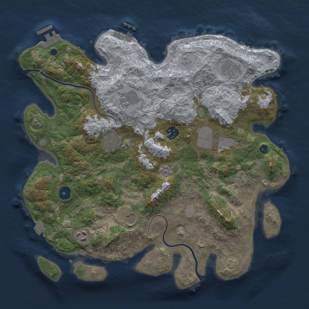 Rust Map: Procedural Map, Size: 3700, Seed: 67672374, 14 Monuments