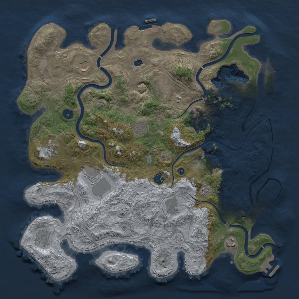Rust Map: Procedural Map, Size: 4250, Seed: 9858039, 16 Monuments