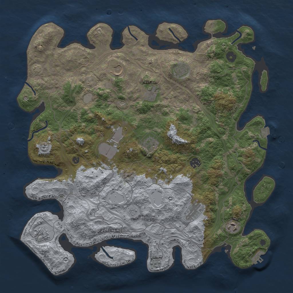 Rust Map: Procedural Map, Size: 4250, Seed: 9858039, 17 Monuments