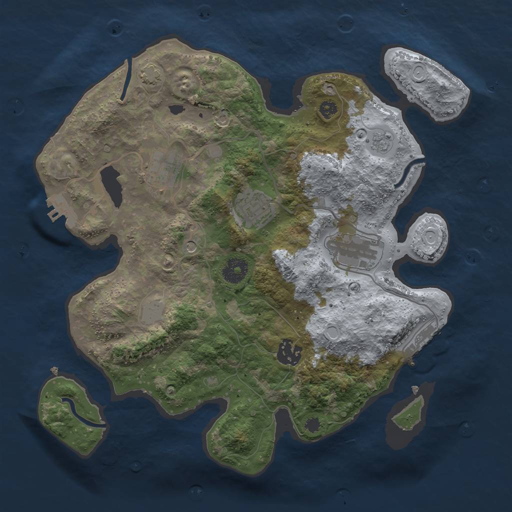 Rust Map: Procedural Map, Size: 3000, Seed: 304729698, 12 Monuments
