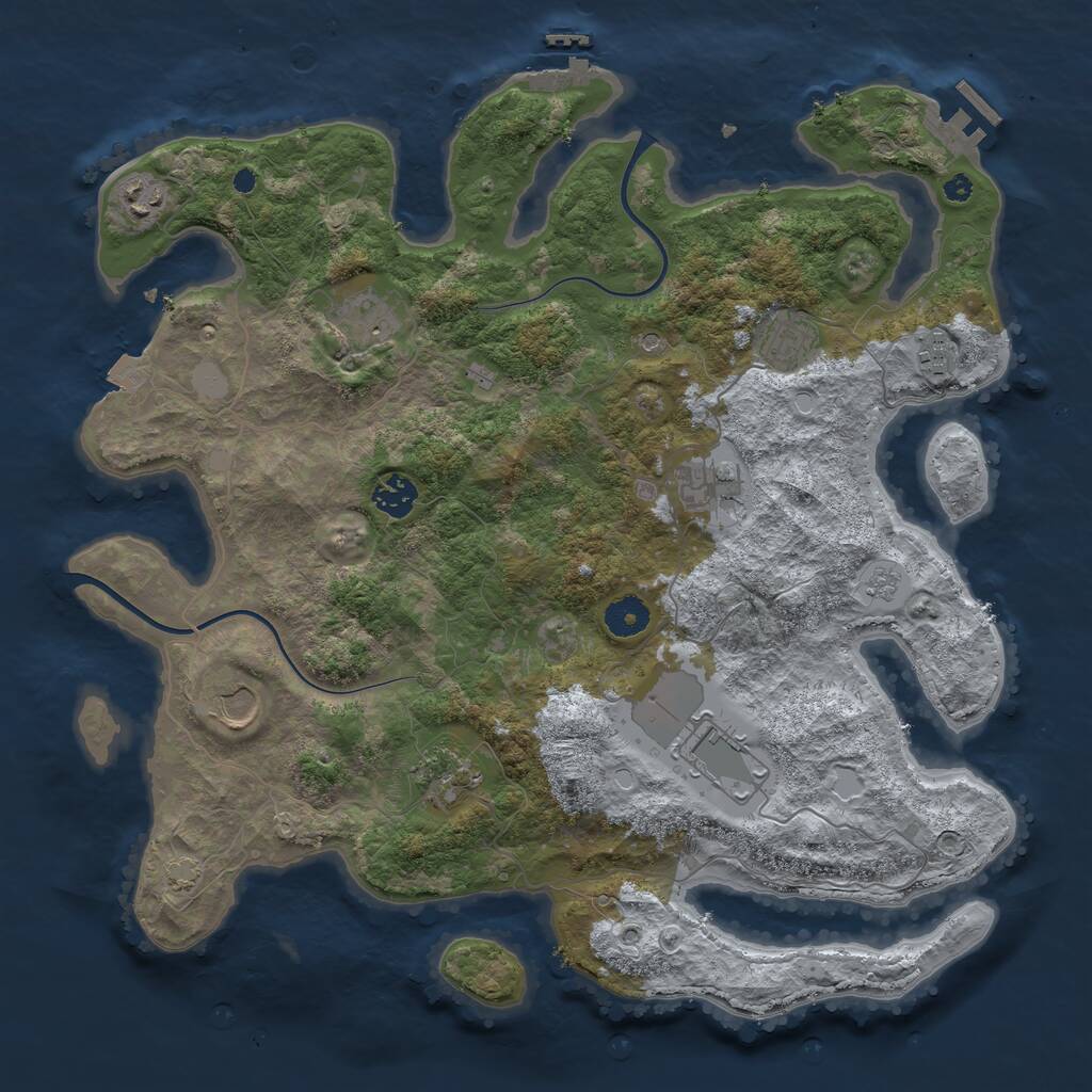 Rust Map: Procedural Map, Size: 3900, Seed: 29433201, 15 Monuments