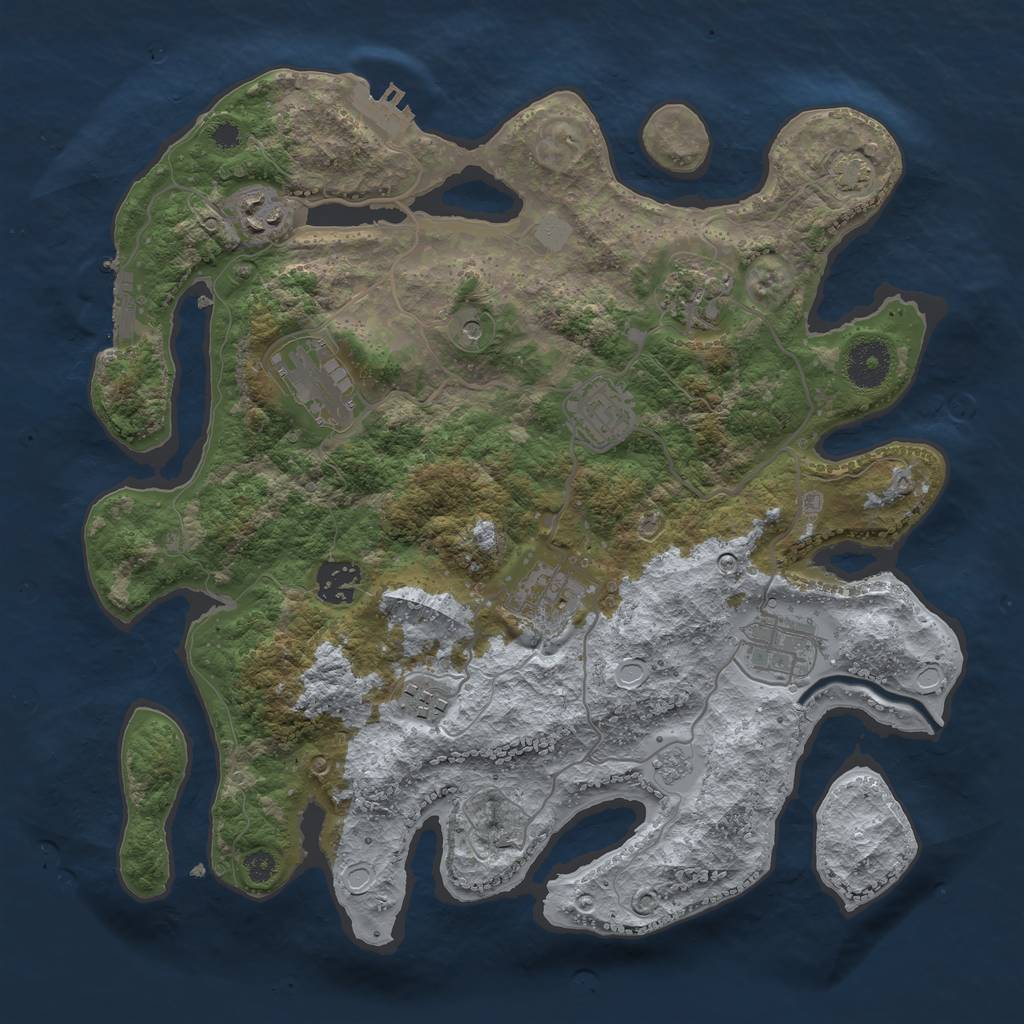 Rust Map: Procedural Map, Size: 3400, Seed: 18966398, 16 Monuments