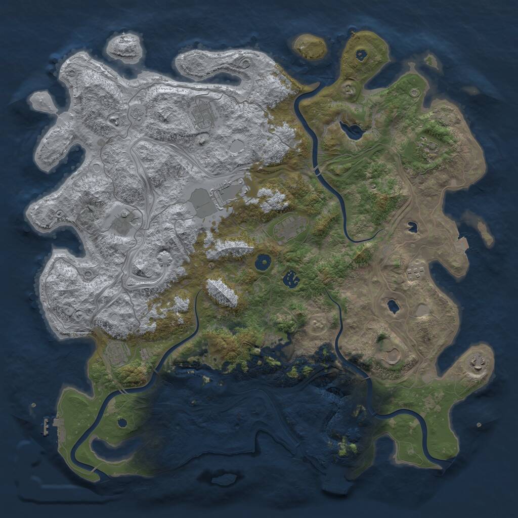 Rust Map: Procedural Map, Size: 4750, Seed: 485357408, 17 Monuments