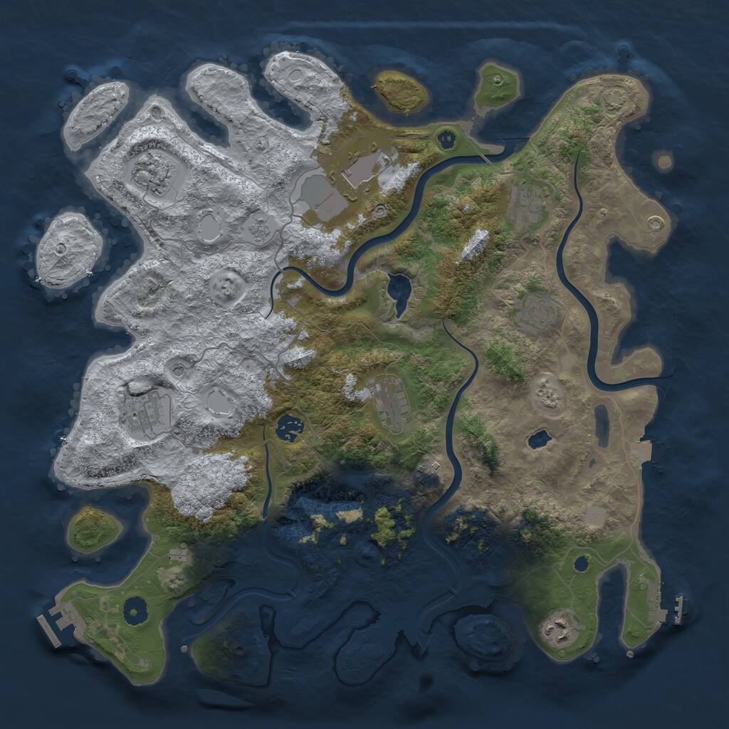 Rust Map: Procedural Map, Size: 4100, Seed: 24961410, 15 Monuments