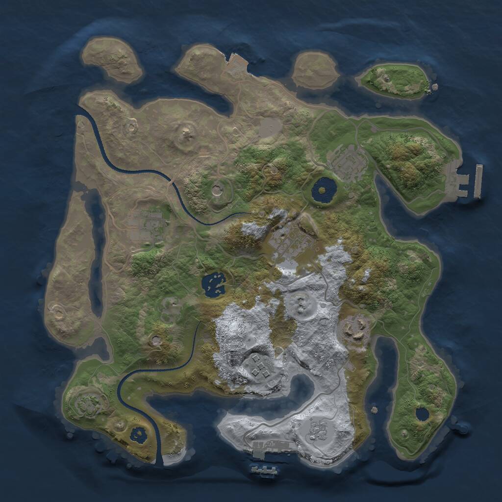 Rust Map: Procedural Map, Size: 3000, Seed: 1651195287, 12 Monuments